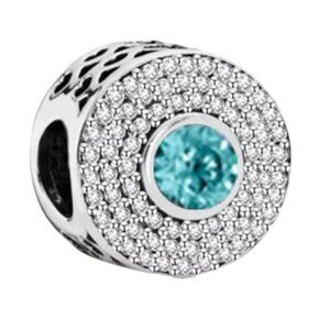 925 Sterling Silver Blue Wave Charm